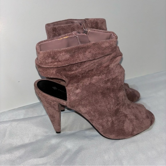 CALL IT SPRING Open Toe Heel Side Zip Suede Ankle Heel Booties Size 8 - Picture 8 of 11